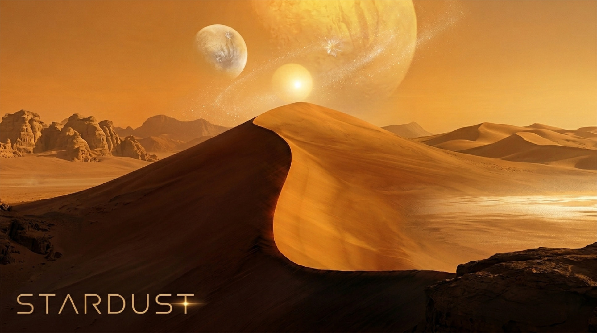 Sand dunes under a yellow sky